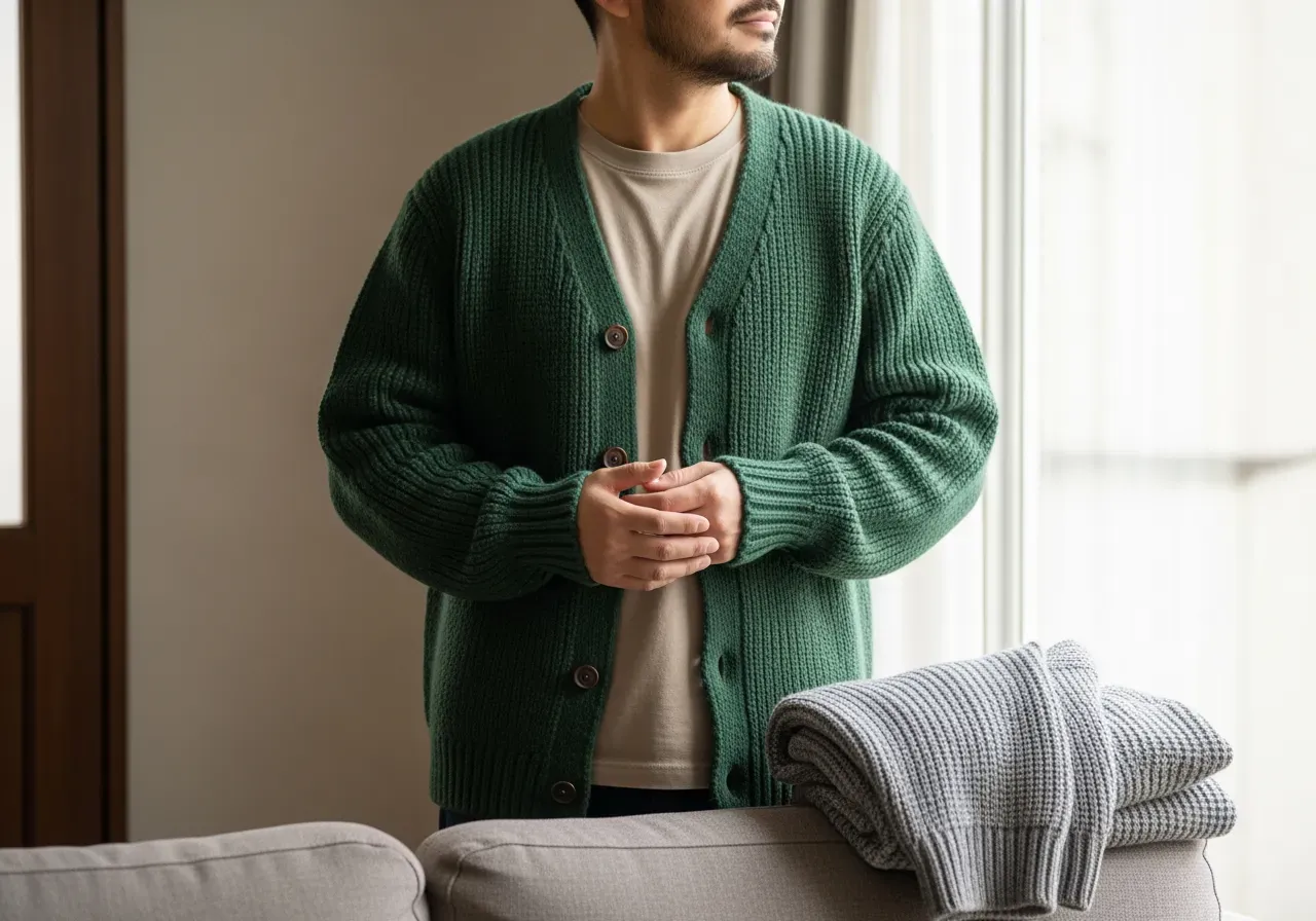 Kashmirhuvtröja med dragkedja taupe och marin