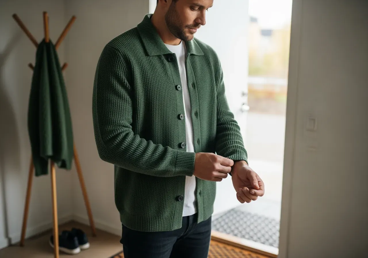 Merinotröja taupe med halv dragkedja