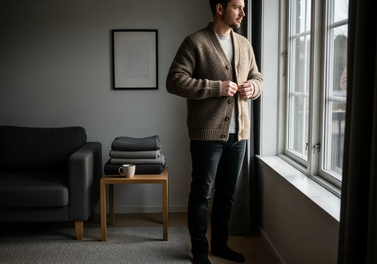 Guide för grå kofta och luvjacka