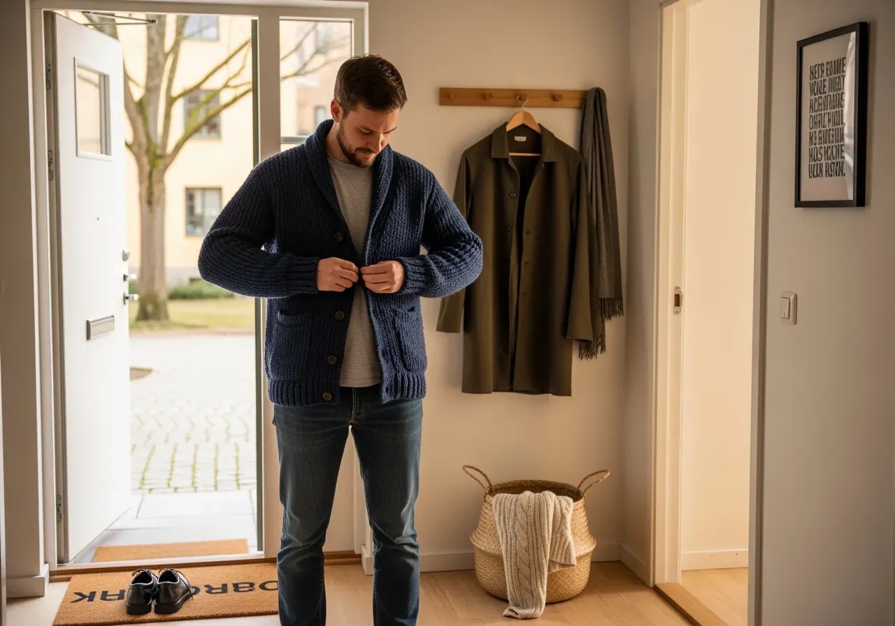 Skötsel av marin skjortjacka