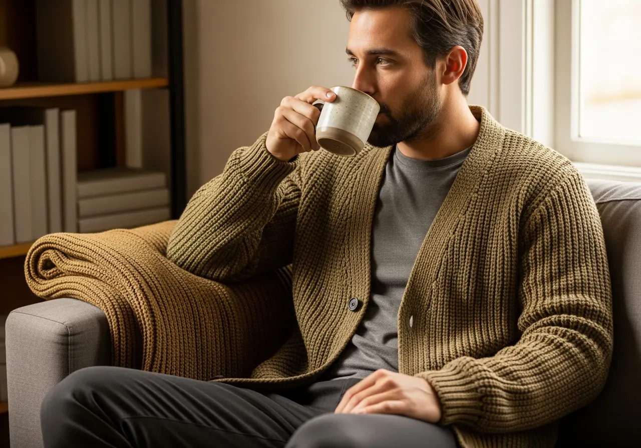 Skötsel av grå stickad luvjacka