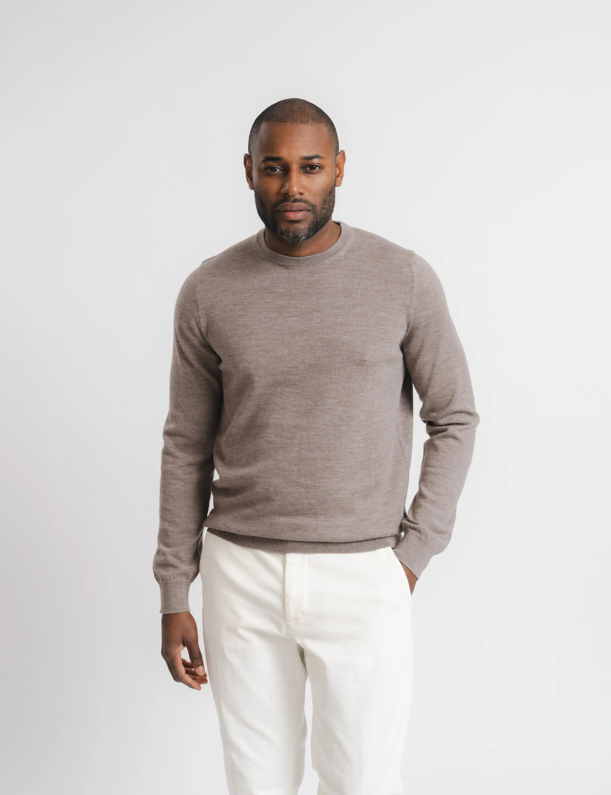 Cashfeel Merino Crewneck - Brown
