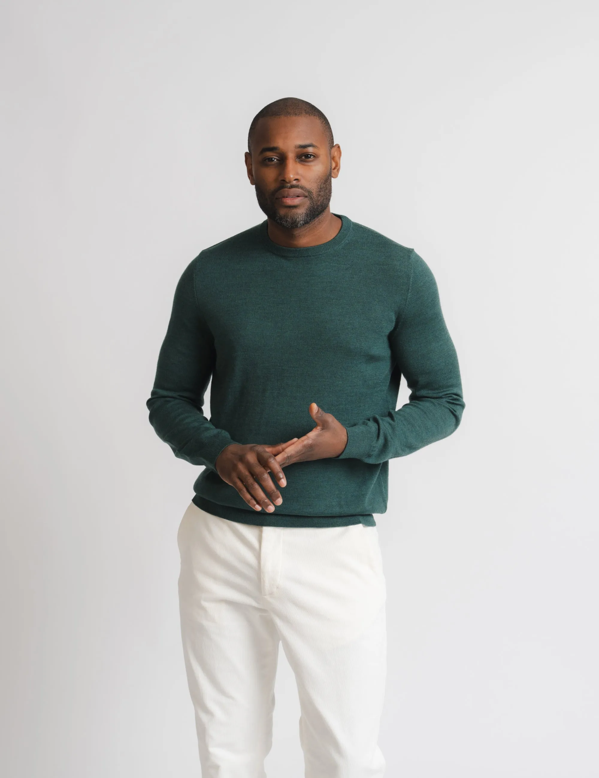 Cashfeel Merino Crewneck - Green