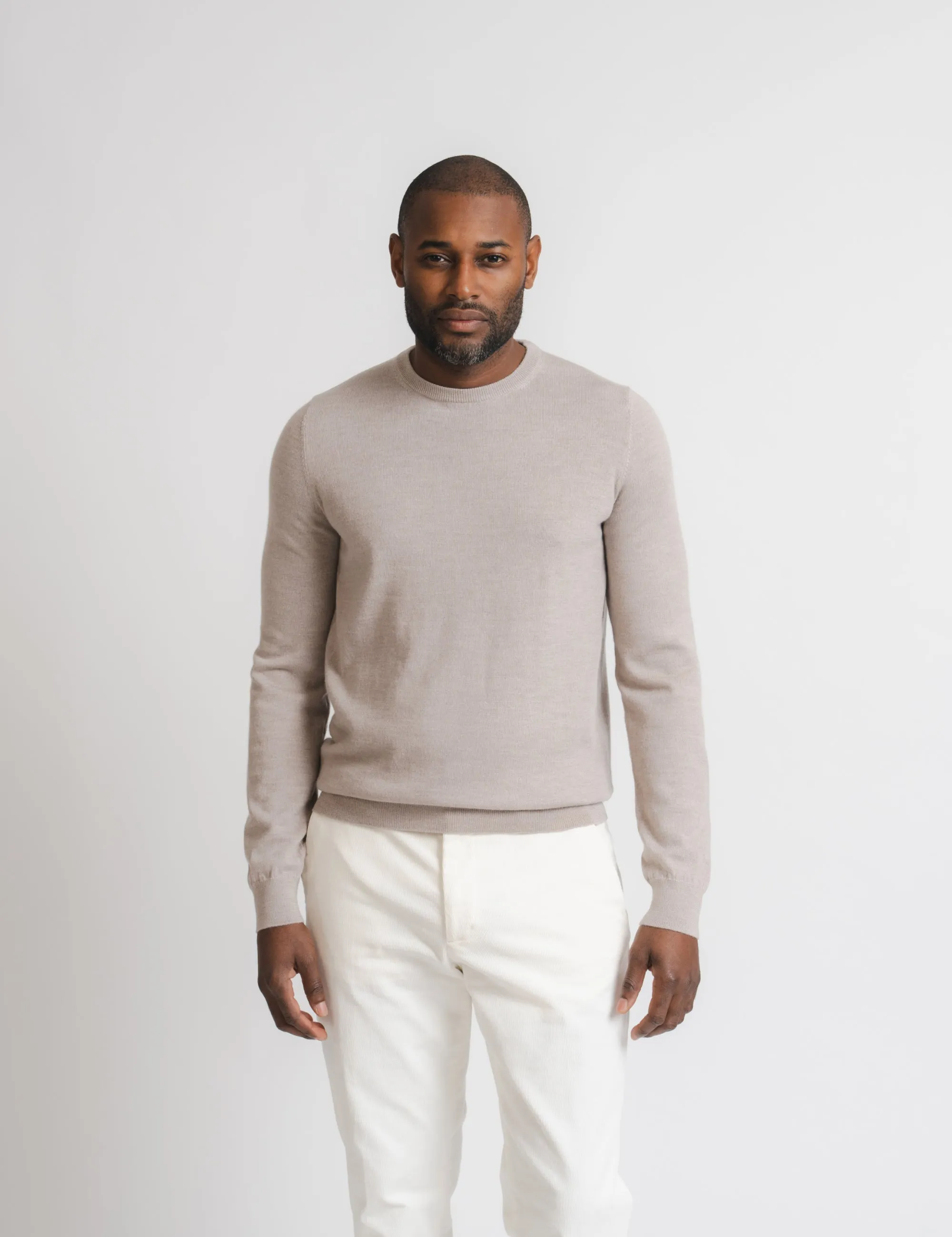 Cashfeel Merino Crewneck - Taupe