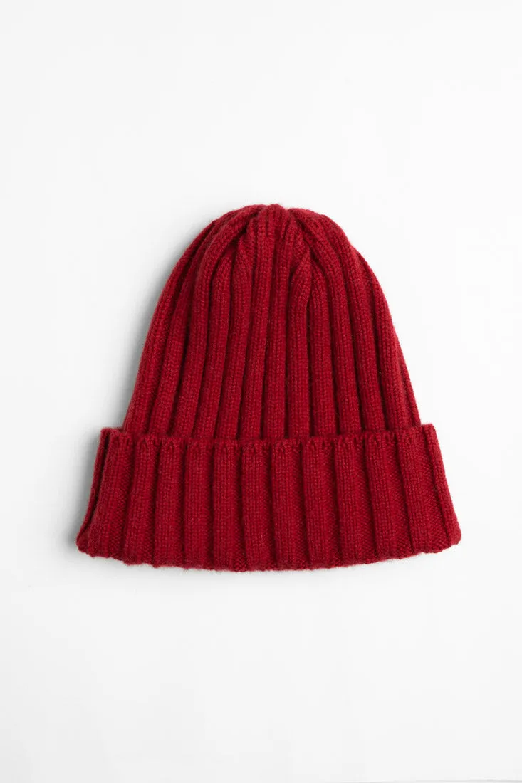 Ribbed BA Beanie - Red