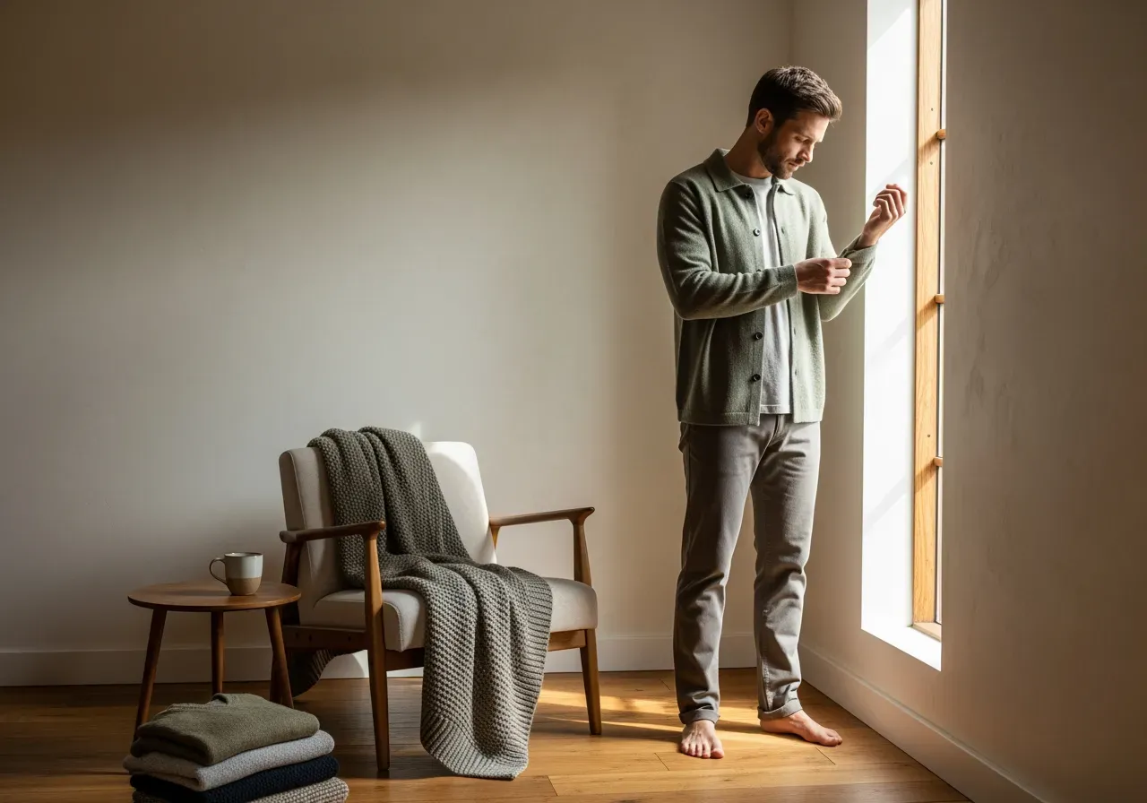 Merinotröjor halv dragkedja brun marinblå