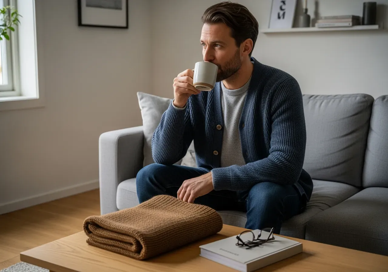 Silvergrå kashmirtröja under kavaj