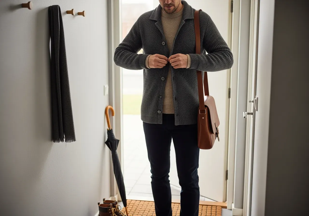 Skötsel halvdragkedja i ull kashmir