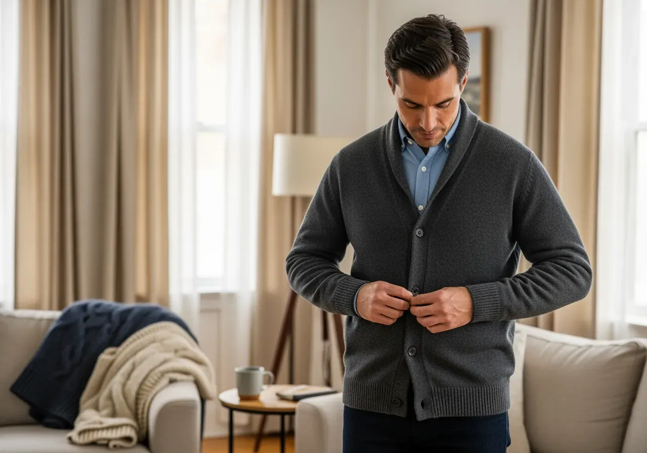 Stickad t‑tröja och skjortkofta i kapselgarderob